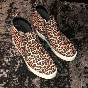 Leopard Zip Platform Sneakers